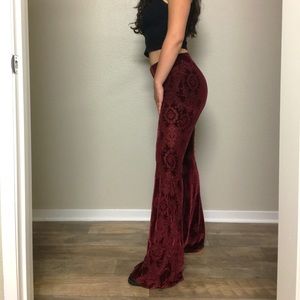Free People velvet flare leg pants